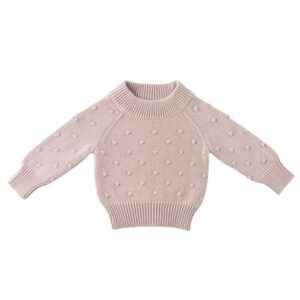 Jamie Kay Dotty Knit Sweater in Rosebud (6-12M)